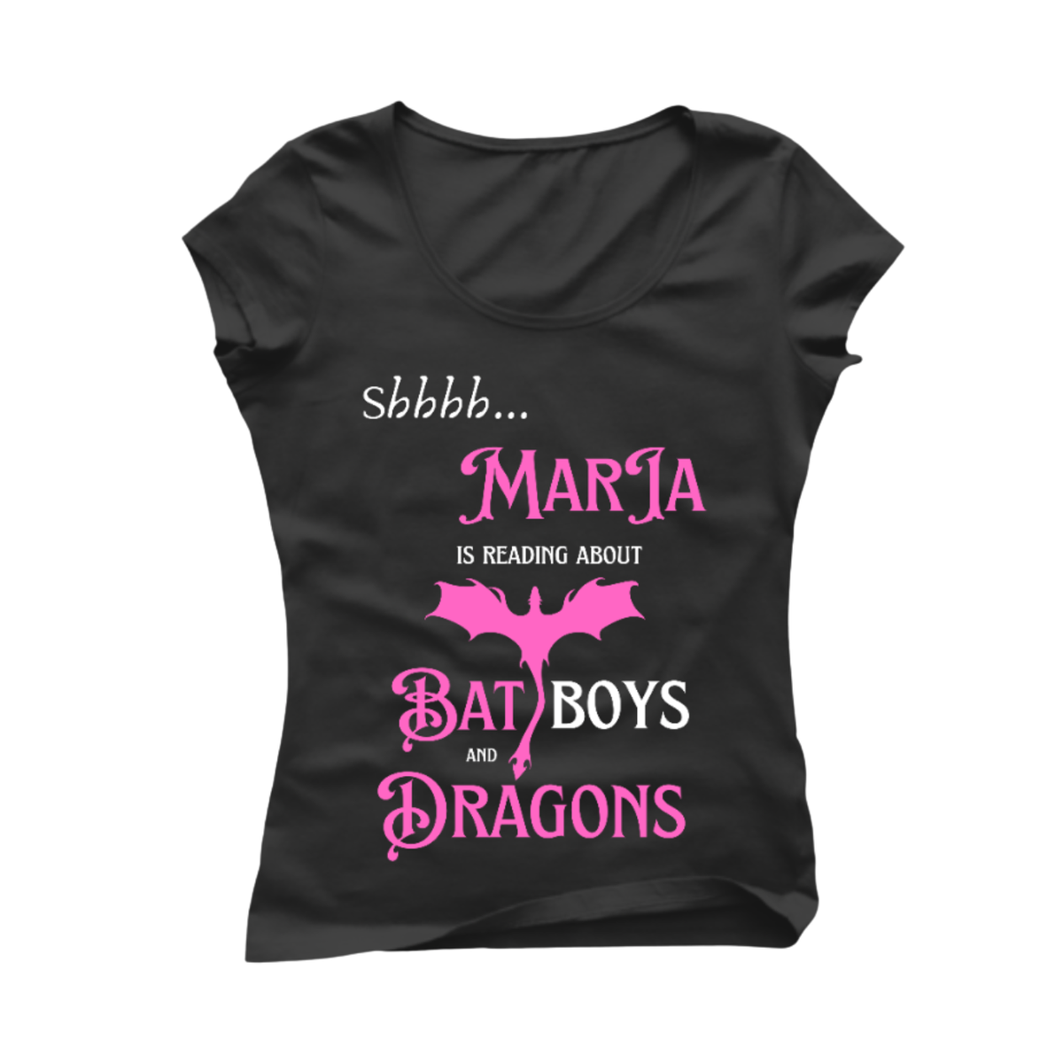 ДАМСКА ПАМУЧНА ТЕНИСКА "BAT BOYS & DRAGONS" С ПЕРСОНАЛИЗАЦИЯ